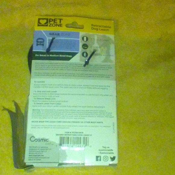 Pet zone Retractable dog leash S/M 50 lbs - Picture 2 of 2